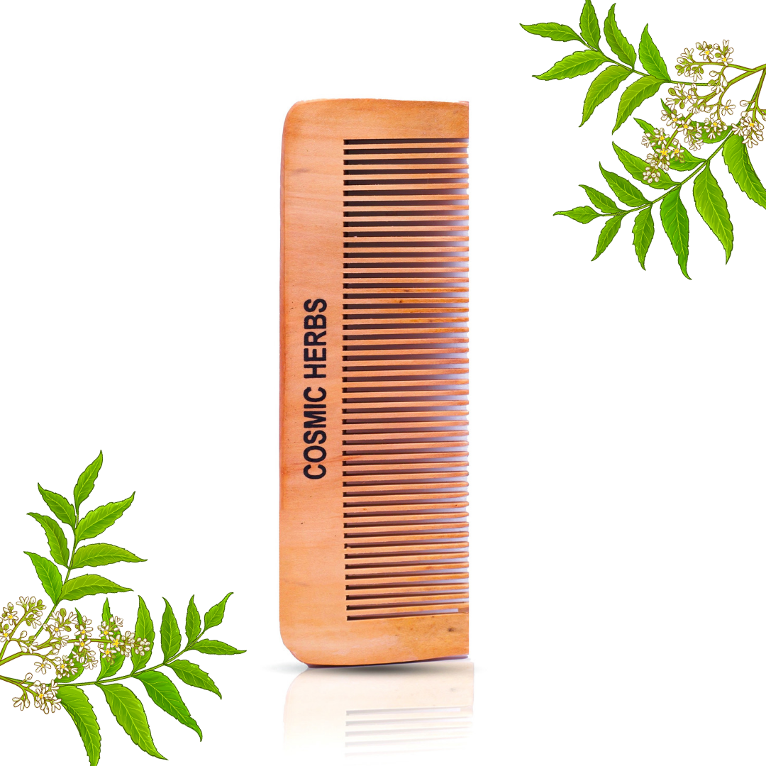 Wooden hair comb Cosmic Herbs