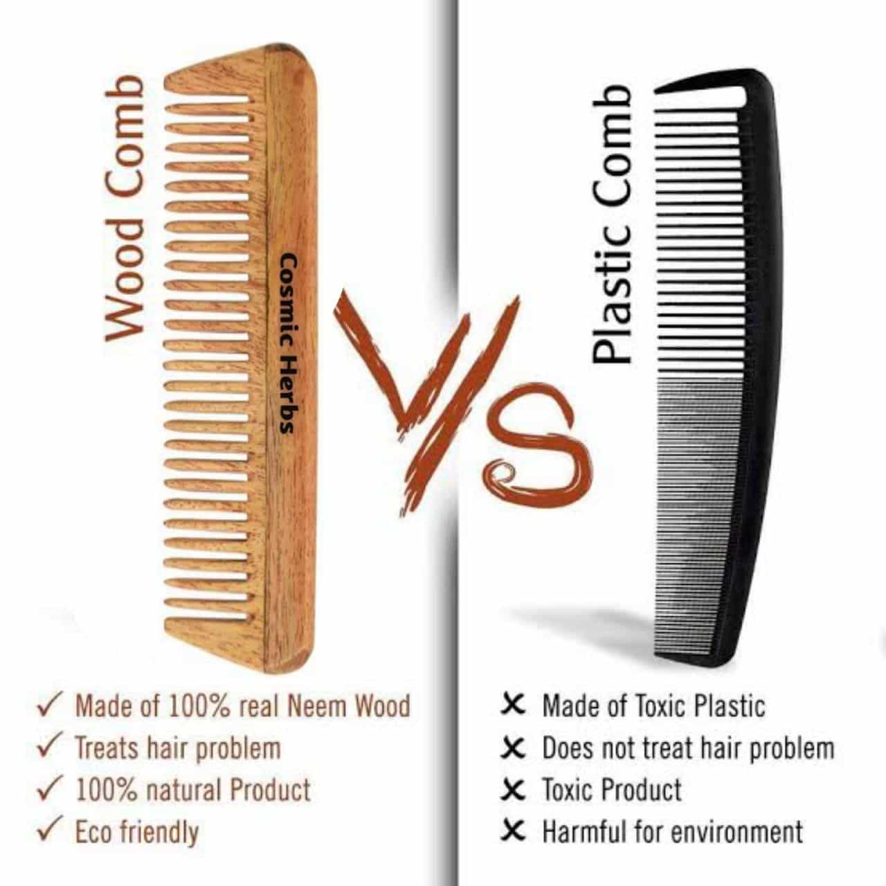 Wood Comb vs Plastic Comb